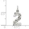 Sterling Silver Small #2 Charm Number Pendant Jewelry 20mm x 7mm